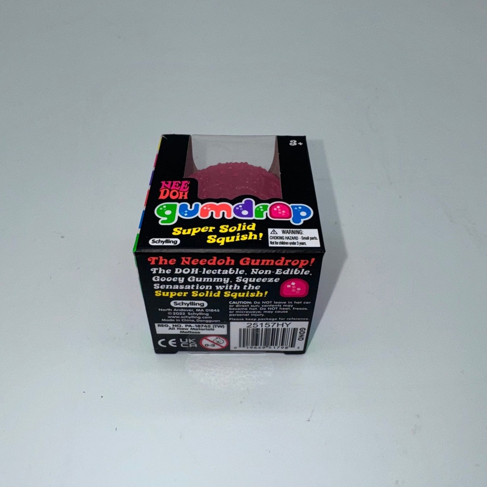 Schylling NeeDoh Gumdrop Pink Super Solid Squish Sensory Fidget Toy GDND New - Picture 3 of 3